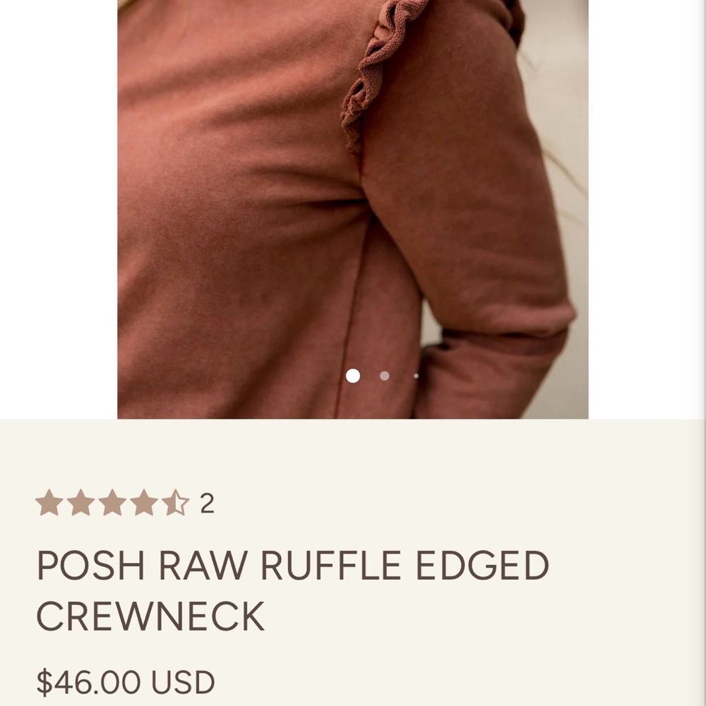 Women's Ruffled Rust Top - Picture 6 of 8